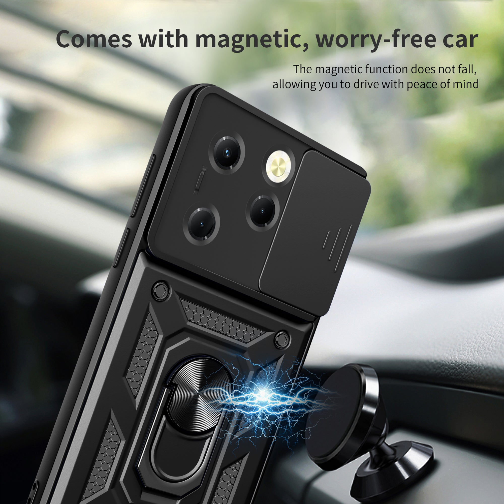 For Transsion Infinix Hot 40 / Hot 40 Pro Case Anti-fall PC+TPU Protective Shell with Slide Lens Cover For Transsion Infinix Hot 40 / Hot 40 Pro Case Anti-fall PC+TPU Protective Shell with Slide Lens Cover